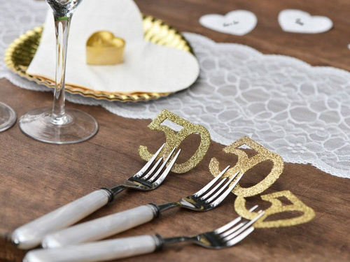 Brokatowa dekoracja stołu liczba 70 - 6 szt.