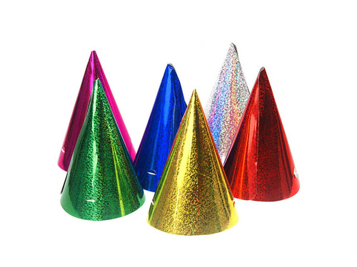 Czapeczki kolorowe holograficzne - 6 szt.