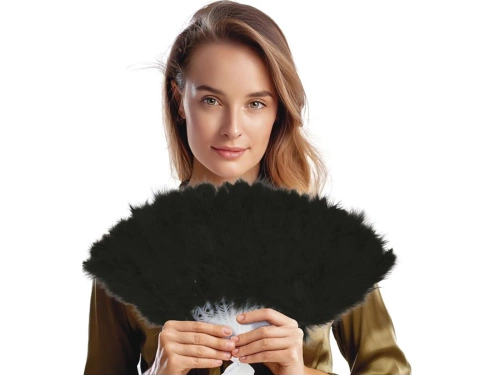 Wachlarz z piór czarny - 1 szt.