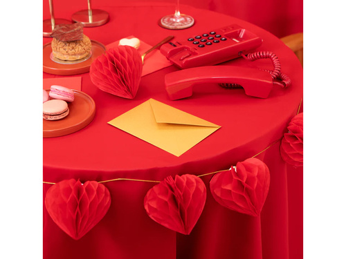 Girlanda papierowa rozetki Serca - 150 cm - 1 szt.