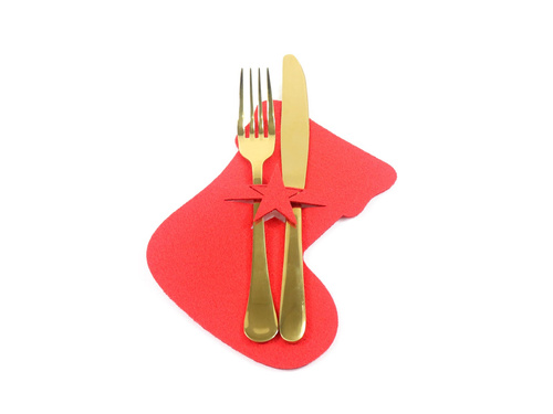 Etui na sztućce z miękkiego filcu - But - 2 szt.