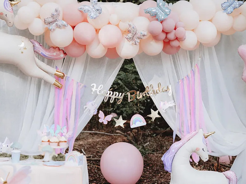 Baner urodzinowy Happy Birthday Jednorożec - 230 cm - 1 szt.