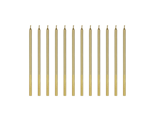 Świeczki urodzinowe złote - 14 cm - 12 szt.