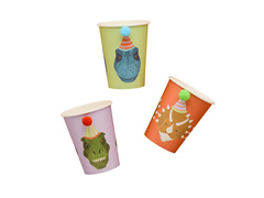 Kubeczki papierowe Dinozaury - 250 ml - 8 szt.