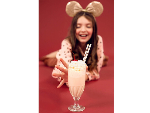 Słomki rurki metalizowane biało-różowo złote - 10 szt.