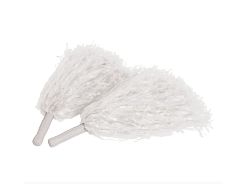 Pompony cheerleaderki białe - 2 szt.