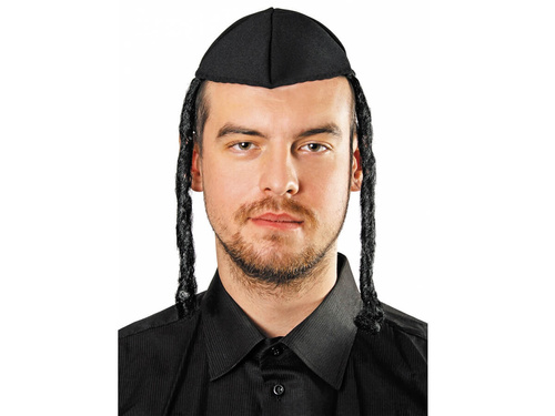 Czapka jarmułka z pejsami - 1 szt.