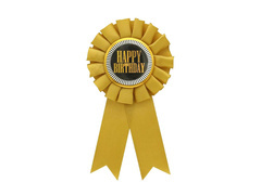 Kotylion Happy Birthday złoty - 1 szt.