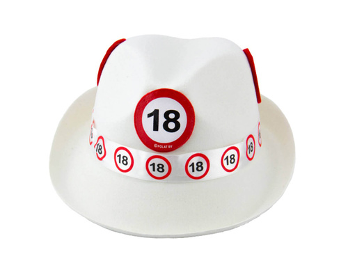 Biały kapelusz na 18 urodziny - 1 szt.