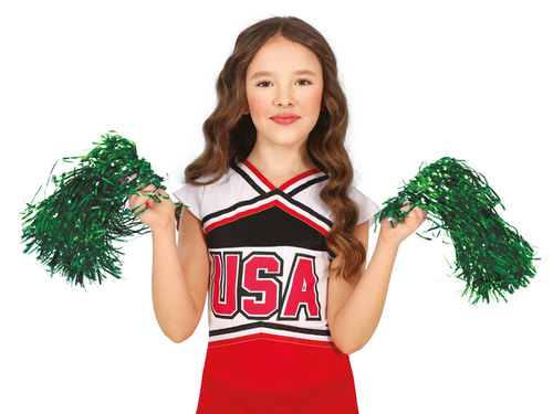 Pompony cheerleaderki zielone - 2 szt.