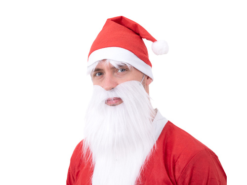 Siwa broda Mikołaja z wąsami i brwiami - 1 op.