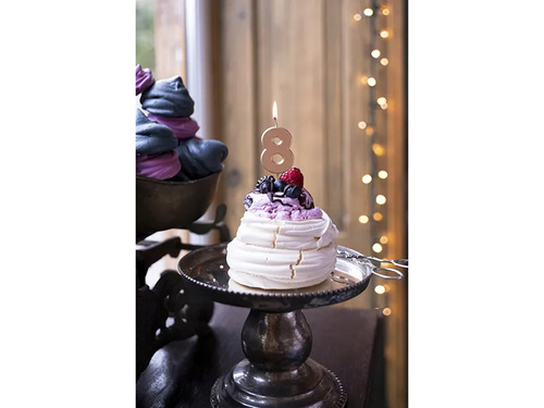 Świeczka cyferka osiem różowe złoto - 8 - 1 szt.