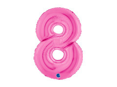 Balon foliowy cyfra 8 fuksjowy - 40" - 1 szt.