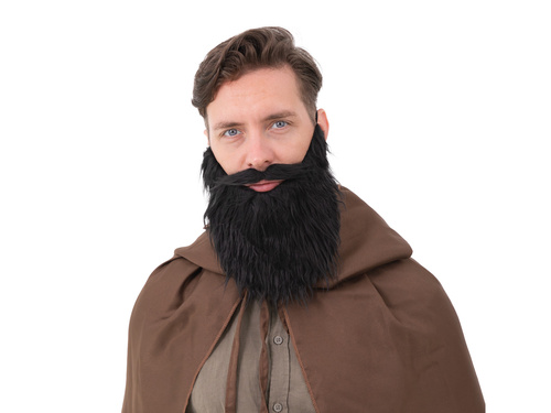 Broda z wąsami - czarna - 1 szt.