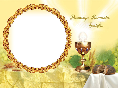 Opłatek na ciasto tort tortowy komunijny personalizowany Komunia