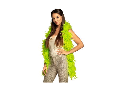 Szal BOA z piór - neonowy zielony - 180 cm