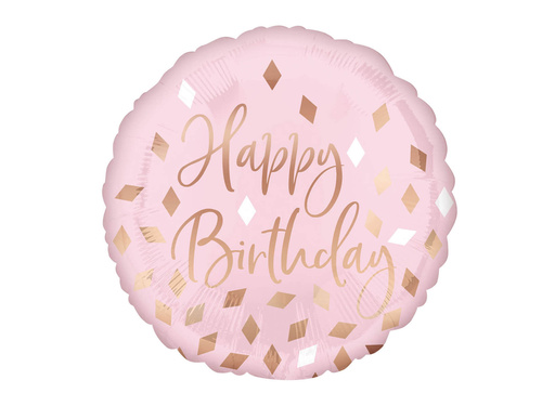 Balon foliowy Happy Birthday z nadrukiem konfetti - cm - 1 szt.