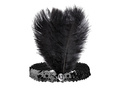 Opaska z piórami i cekinami Retro czarna - 1 szt.