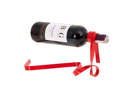 Stojak na wino Wstążka - czerwona