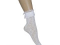 Skarpetki białe koronkowe z falbanką
