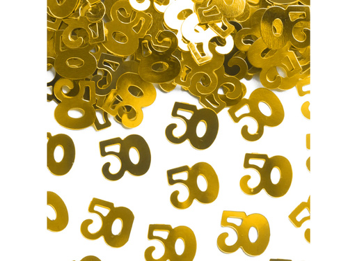 Konfetti na pięćdziesiątkę złote - 15 g