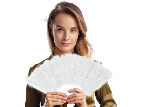 Wachlarz z piór biały - 1 szt.