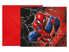 Zaproszenia urodzinowe Spiderman - 6 szt.