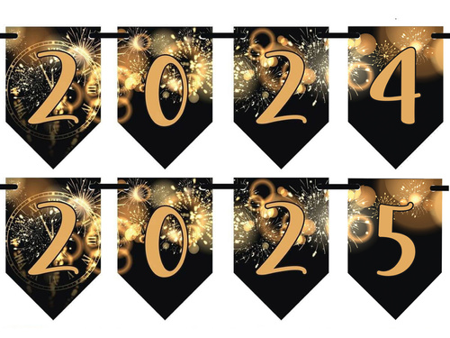 Girlanda baner flagi 2024-2025 na Sylwestra - 5 m