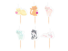 Świeczki pikery Kotki - 6 szt.