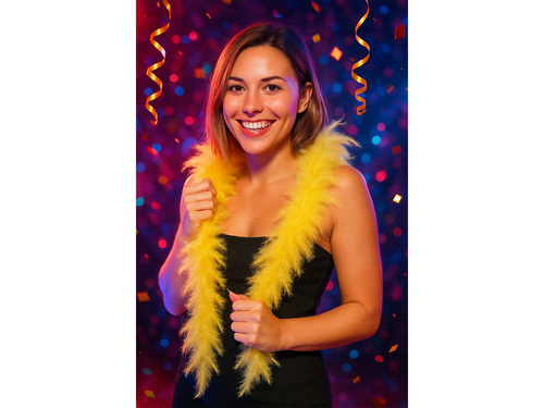 Boa z piór - żółte - 180 cm