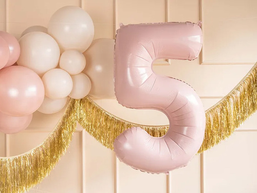 Balon foliowy jasnoróżowy cyfra 5 - 72 cm - 1 szt.
