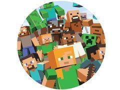 Dekoracyjny opłatek tortowy Minecraft - 20 cm