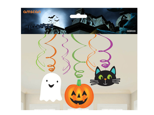 Dekoracja wisząca świderki na halloween - 6 szt.