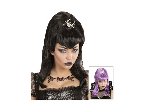 Peruka Spiderlady, fioletowo-czarna (mix)