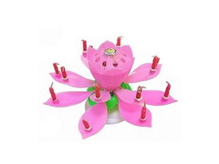 Świeczka grająca - tańcząca - różowa