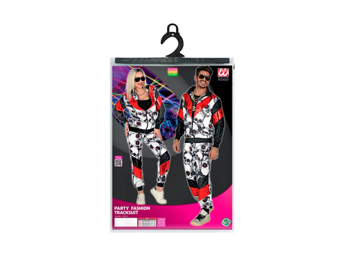 Strój w czarno-czerwone czaszki