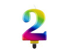 Świeczka cyferka galaxy - 2 - dwa
