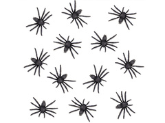 Dekoracja Pająki na Halloween - 4x5 cm - 12 szt.