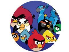 Dekoracyjny opłatek tortowy Angry Birds - 20 cm