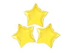 Balony foliowe Gwiazdki złote - 23 cm - 3 szt.