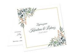 Zaproszenie personalizowane na ślub z kopertą - 6 szt.