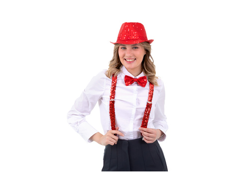 Szelki cekinowe - czerwone - 1 szt.