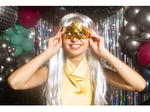 Maska karnawałowa wenecka złota - 1 szt.