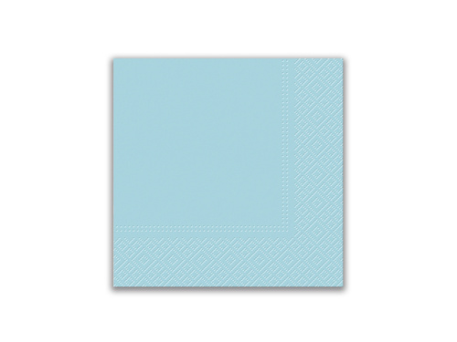 Zestaw kubeczki + serwetki + talerzyki papierowe jasnoniebieskie - 44 szt.