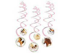 Dekoracja wisząca świderki Piękne Koniki - 6 szt.