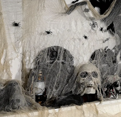 Kremowa siatka na Halloween - 76 x 300 cm - 1 szt.