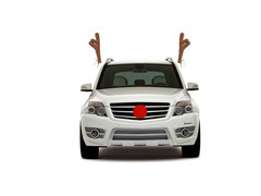 Dekoracja na samochód Rogi renifera z nosem - 1 kpl.