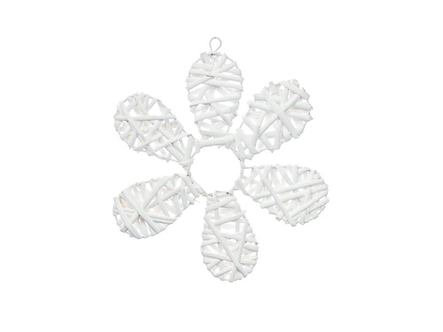 Kwiatek rattanowy biały - 25 cm - 1 szt.