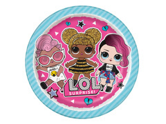Talerzyki papierowe na urodziny LOL Surprise - 23 cm - 8 szt.