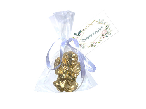 Aniołki gipsowe złote z podziękowaniem - 1 szt.